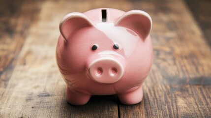 Pink piggy bank designed for educational savings and investments