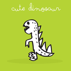 Little cute dinosaur,Cute dinosaur illustration as doodle vector for baby and kid