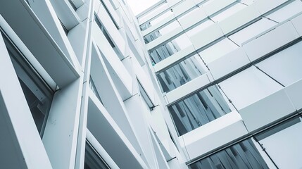 Obraz premium White Futurist Architectural Lines Texture - a sleek and modern visual. The futuristic lines create a sophisticated and dynamic scene.