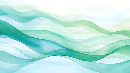 Abstract Green Blue Waves