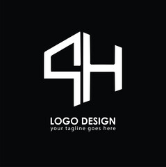 QH QH Logo Design, Creative Minimal Letter QH QH Monogram