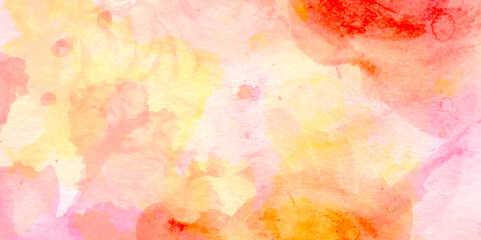 Abstract bright texture of pink in yellow paint background, Splash acrylic colorful background, beautiful watercolor background for your design, perfect for creative designs, artistic projects.	