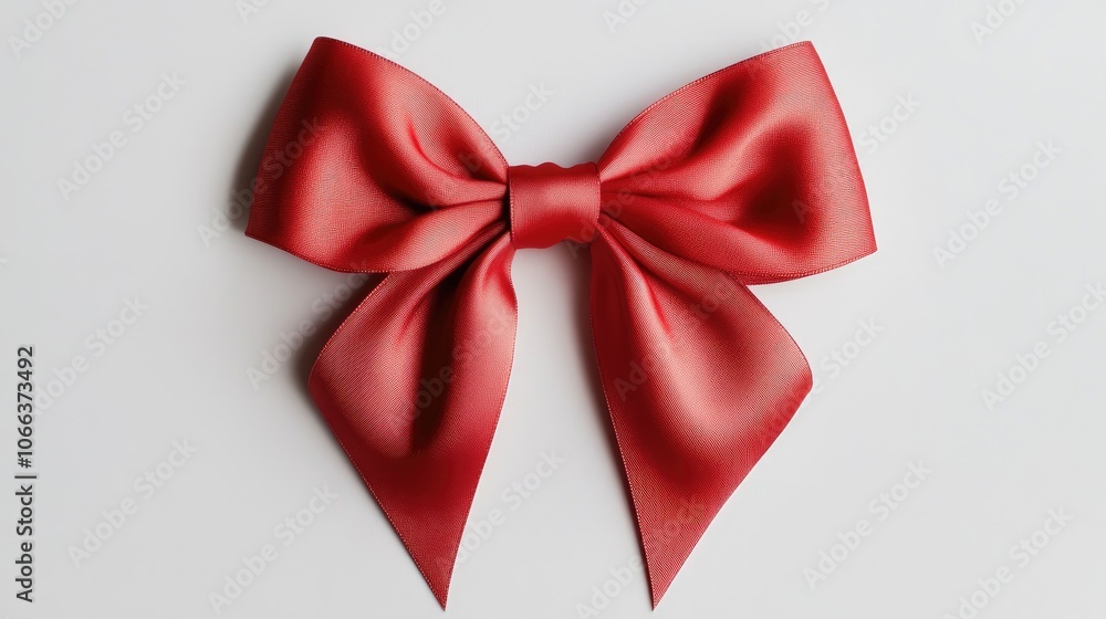 Poster red ribbon bow isolated on a white background crafted using advanced techniques