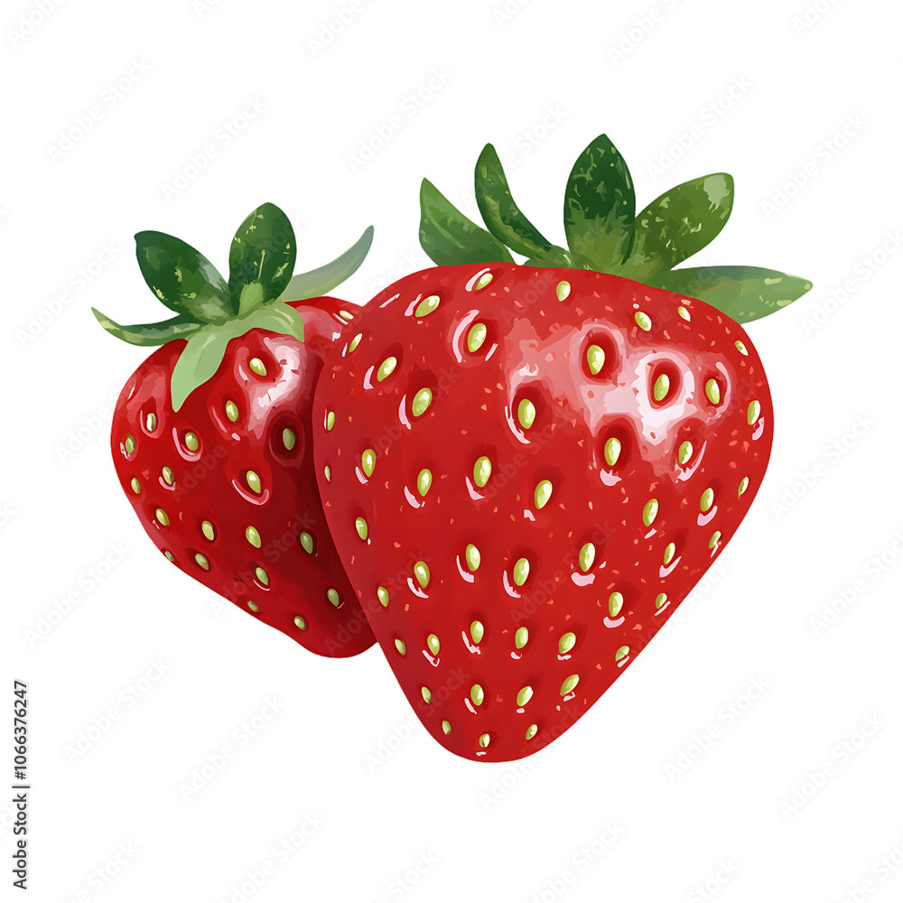 Poster Garden strawberry fruit or strawberries flat color vector icon for food apps and websites