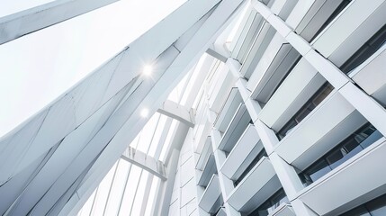 Naklejka premium White Futurist Architectural Lines Texture - a sleek and modern visual. The futuristic lines create a sophisticated and dynamic scene.