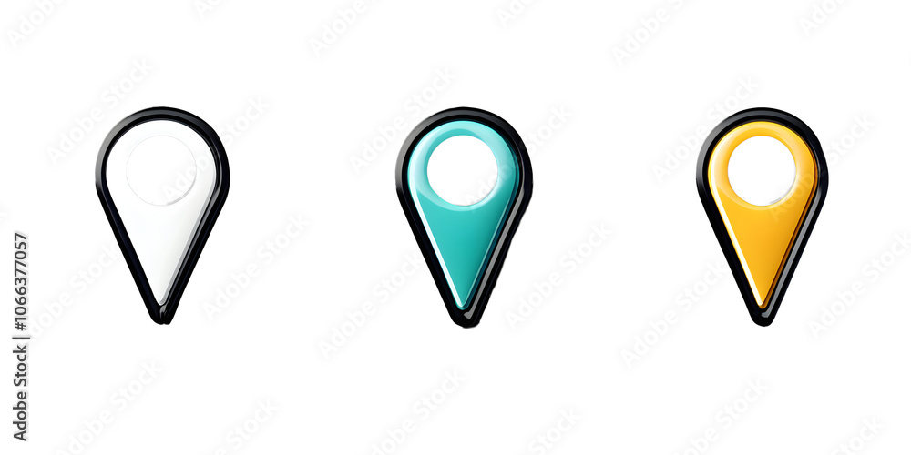 Aufkleber map pointer thin line vector icon set.
