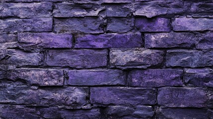 Fototapeta premium Purple distressed rustic brick wall texture featuring stonework and masonry elements for a background or banner
