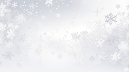 Winter wonderland snowflakes and snowfall texture on white background.