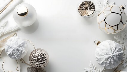 Glistening silver Christmas ball ornaments, reminiscent of precious jewels, adorn the snowy landscape