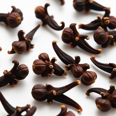 Obraz premium Flavorful Cloves with White Background