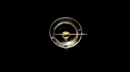 Classic Martini Cocktail with Olive Garnish
