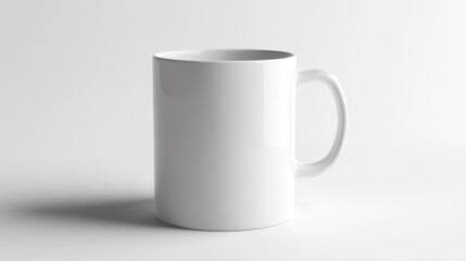 Obraz premium White background featuring a ceramic mug Empty drink cup ready for customization