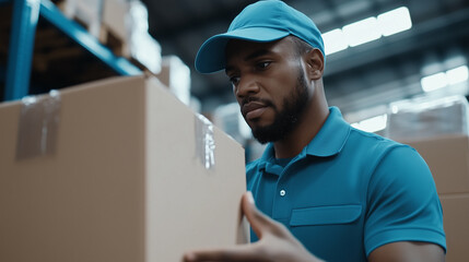 Delivery Team Checking Packages Upon Arrival at Warehouse