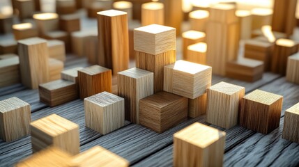 Wooden building blocks showcasing the concept of advantages and positive outcomes