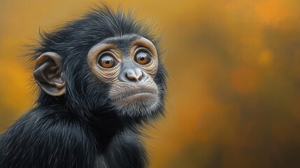 Obraz premium Wild black monkey portrait showcasing its natural habitat as a fascinating mammal in the wildlife highlighting its unique characteristics as a primate