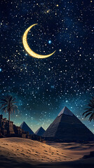 Islamic Greeting Cards for Muslim Holidays. Ramadan Kareem background. Eid Mubarak, greeting background with lantern, Mosque
