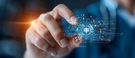 Innovative virtual healthcare technology system featuring digital data flow medical devices and futuristic health symbols  Conceptual of the future of healthcare monitoring and diagnostics