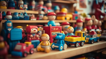 A delightful variety of toys designed for children's enjoyment and development.