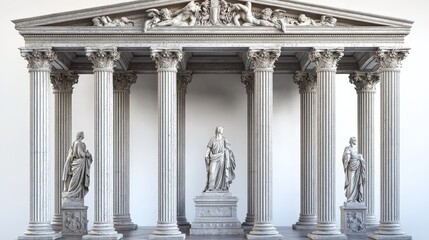 Obraz premium Elegant antique columns create a sophisticated atmosphere for product presentations.