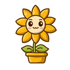 sunflower in a pot