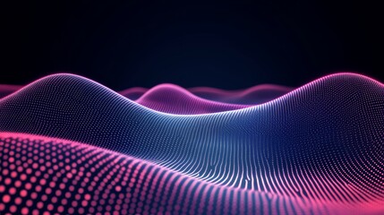 Abstract Pink Blue Digital Wave Background