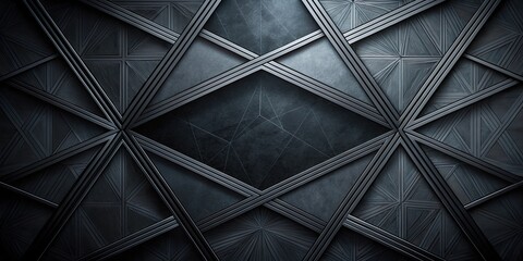 Obraz premium Dark abstract composition with black geometric lines on a textured background, geometric, lines, abstract, dark, composition