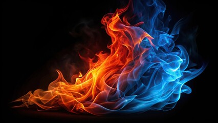 Abstract flame design on black background