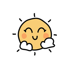 Cute sun and cloud illustration
