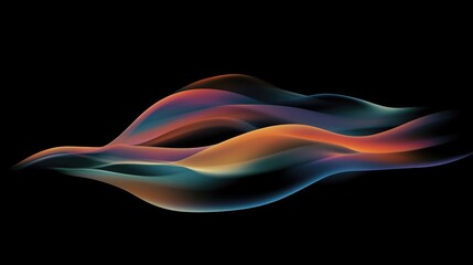Obraz premium Surrealist Composition of Multicolored Warm Gradient Blurred Against Black Background