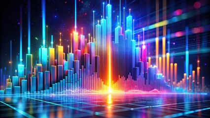 abstract futuristic background with colorful histogram