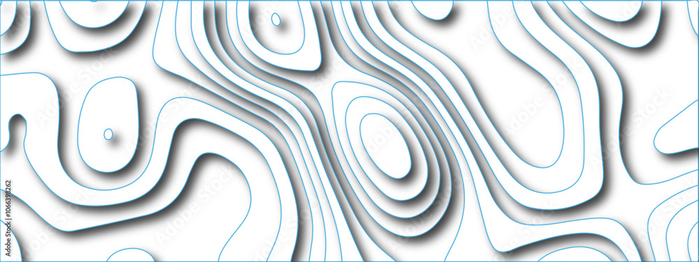 Poster abstract 3d layered topographical pattern design with fluid contours and elegant lines, perfect for 