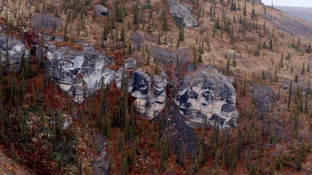 Rocky Mountains Of Ogilvie In The Yukon Territory, Canada. Aerial Shot