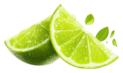 Enhance your culinary creations with fresh lime slices for vibrant flavors and refreshing drinks transparent background