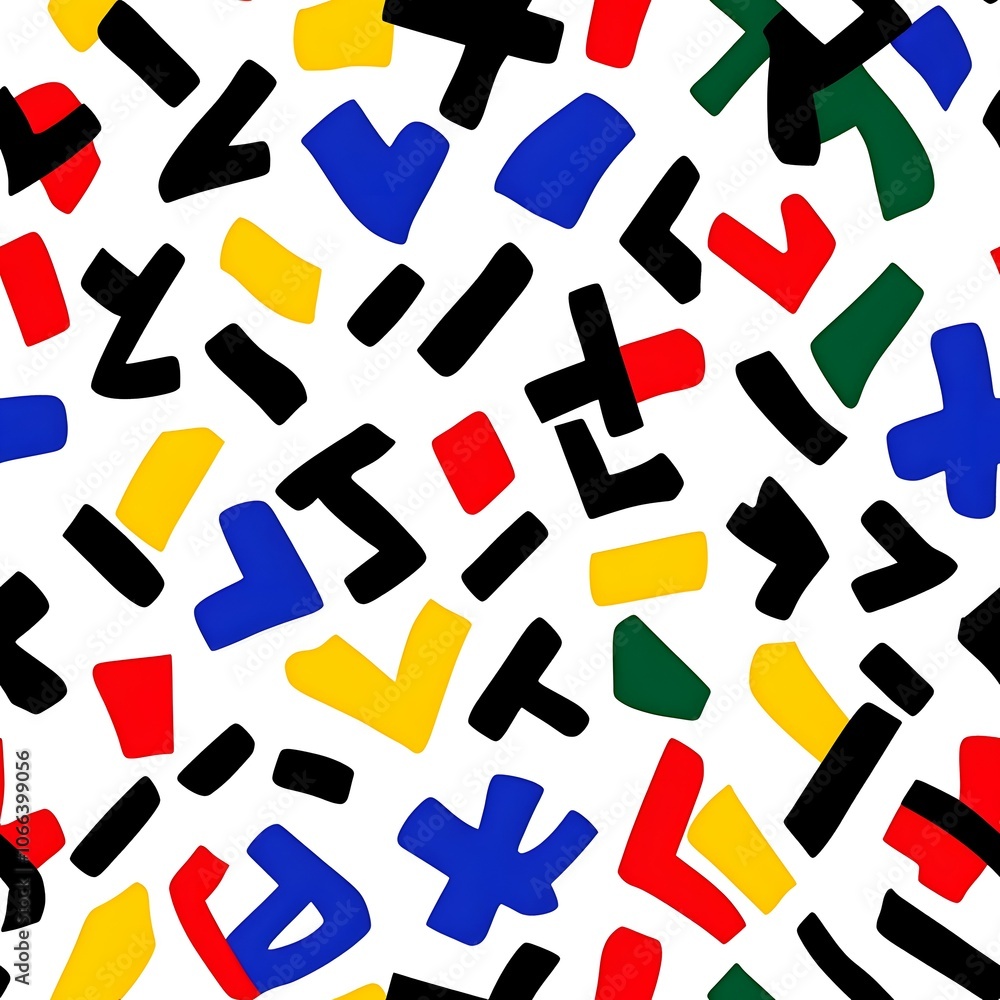 Poster abstract geometric pattern with bold colors and shapes. perfect for modern design projects!