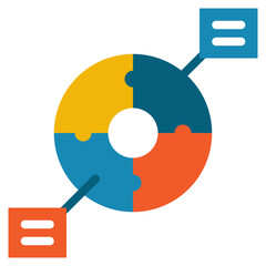 circle puzzle business plan innovation flat style