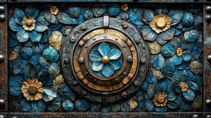 Intricate Floral Design on Decorative Vault Door