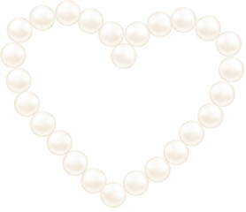 Coquette heart shaped pearl