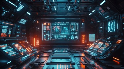 Fototapeta premium Futuristic Spaceship Interior