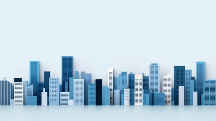 Fototapeta premium Modern Cityscape Paper Cut Design for Creative Use