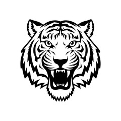 Tiger portrait vector contour And Vector illustration