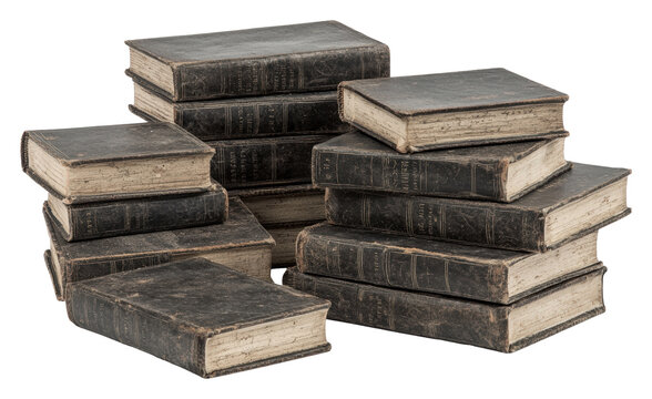 Explore the timeless charm of vintage books stacked neatly for a classic aesthetic transparent background