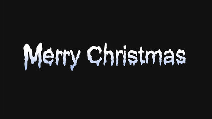 Merry Christmas typography features a frosty, icicle-like style with a dark, gothic twist. The white text on a black background evokes a cold, eerie holiday vibe, perfect for unique seasonal designs