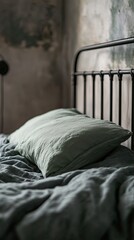 Bed isolated on metal background