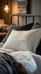 Bed isolated on metal background