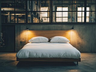 Bed isolated on metal background