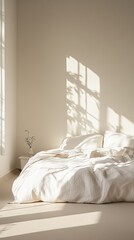 Bed isolated on paper background