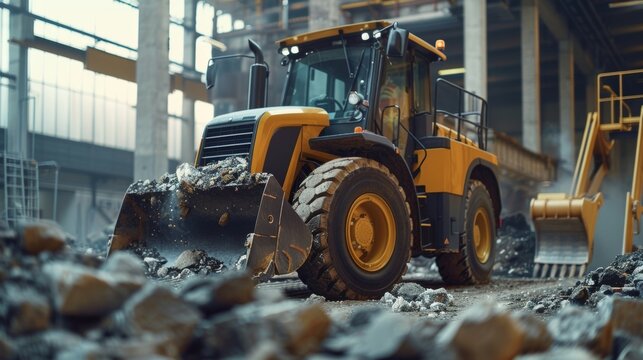 A compact loader equipped with safety sensors and an integrated collision avoidance system preventing accidents and ensuring worker safety.