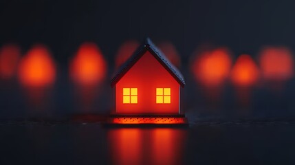 Naklejka premium Cozy Smart Home with Warm Glow and Modern Technology