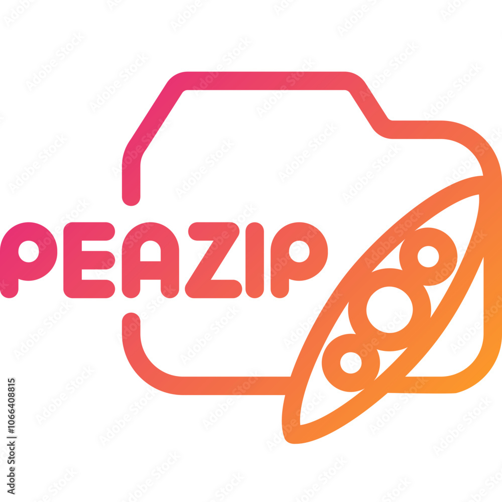 Poster peazip logo in a modern design reflecting file compression and extraction software capabilities in v