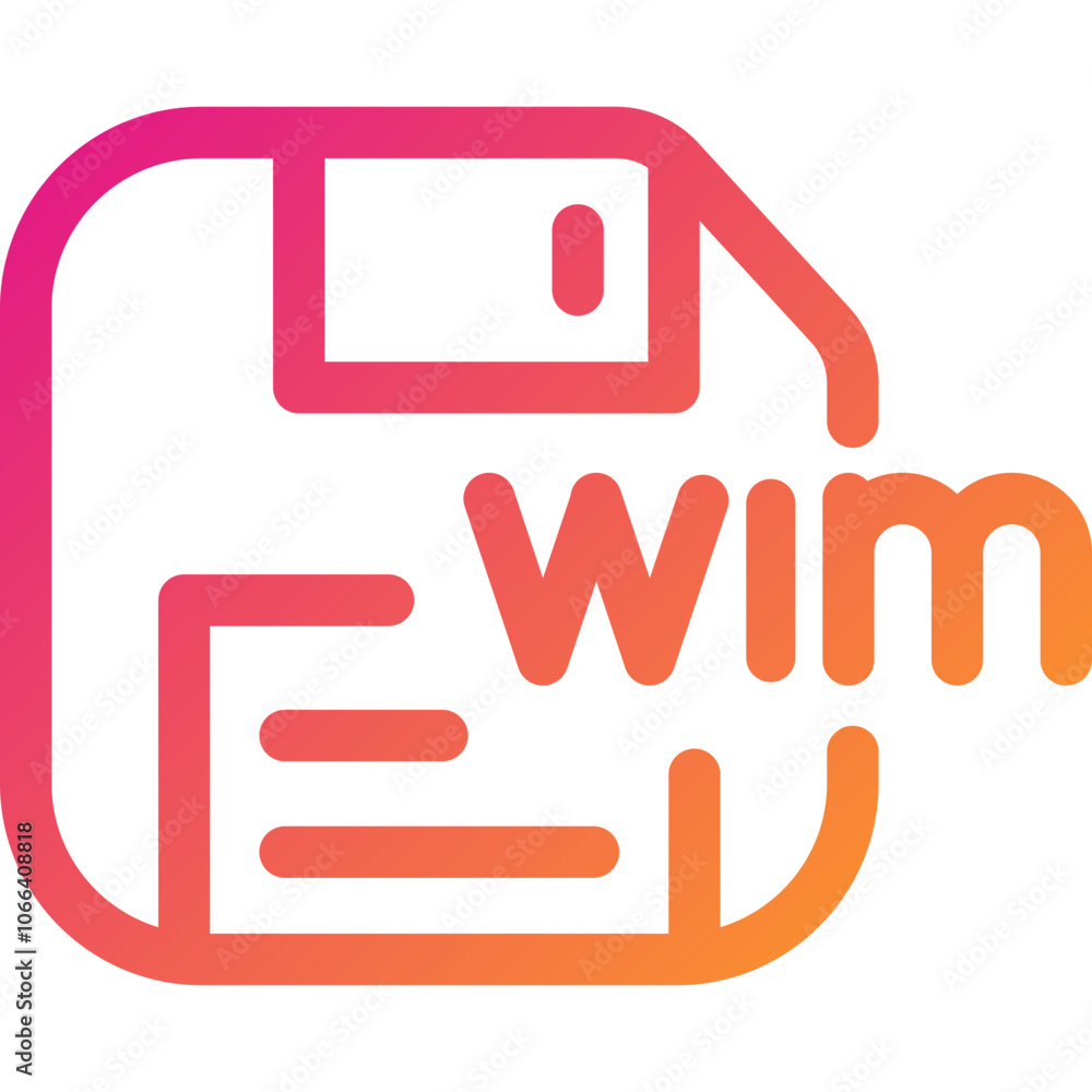 Poster an innovative logo design featuring a stylized floppy disk and document icon with vibrant gradient c